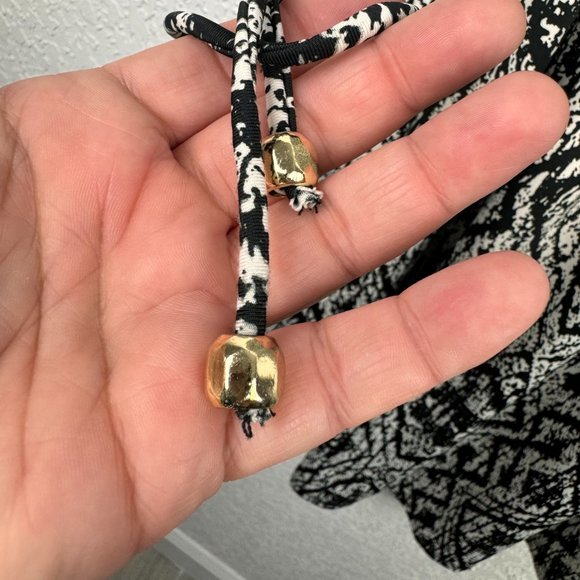 Saint Tropez West Dress Womens Medium Black White Blouson Short Sleeve - Picture 7 of 11